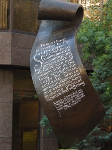 The memorial to the Sufferage movement