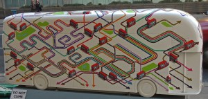 'London takes the Bus' depicting the city bus network