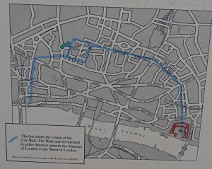 Map of London City Walls