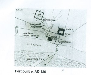 LOcation of Roman fort c122AD