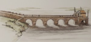 Artist's impression of monument at river end of branch wall