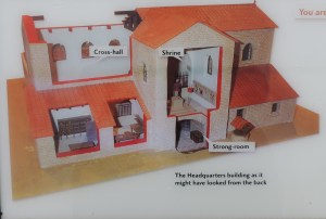 The headquarters building showing the location of the strongroom