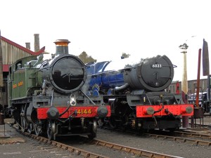 King Edward II and 4144 on the yard outside the Engine shed