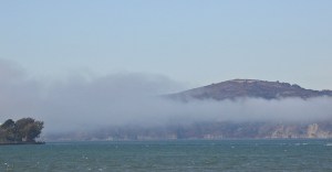 The famous bay mist rolls in