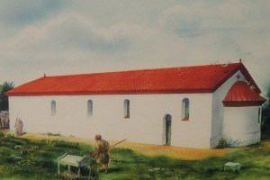 An artists impression of what Butt Road church would have looked like (Colchester Museum)