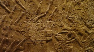 Battle scene from Lachish reliefs Nineveh. Now in British Museum