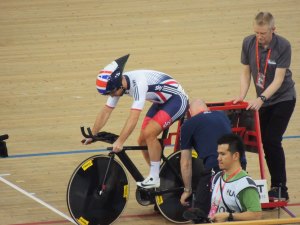On the start line for the 1Km time trial 