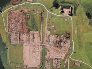 Aerial view of remains at Vindolamda