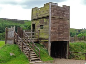 Recobstruction of woodern tower and wall
