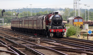 49th Commemoration of The End of Southern Steam 9th July 2016 Railway Touring Company West Coast Eastleigh (01) No. 45699 Ex-LMS BR Crimson Stanier Jubilee 6P class 45699 Galatea