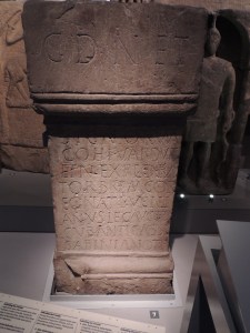 Altar to the 'Genius of the Emperor' set up by 1st cohort of Vardulli (scouts) who came from Northern Spain 