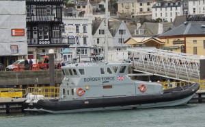 UK Border force patrol boat docked at Dartmouth